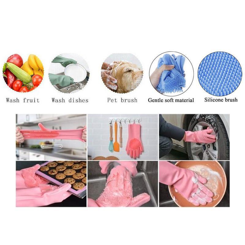 Washing Gloves, Silicon Dish Washer, Gloves For Cleaning - Dafa Karo Dukan