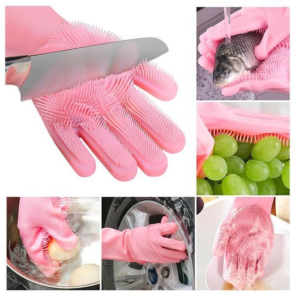 Washing Gloves, Silicon Dish Washer, Gloves For Cleaning - Dafa Karo Dukan