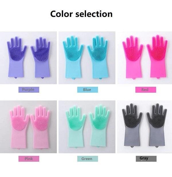 Washing Gloves, Silicon Dish Washer, Gloves For Cleaning - Dafa Karo Dukan