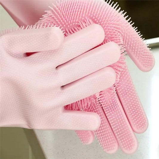 Washing Gloves, Silicon Dish Washer, Gloves For Cleaning - Dafa Karo Dukan