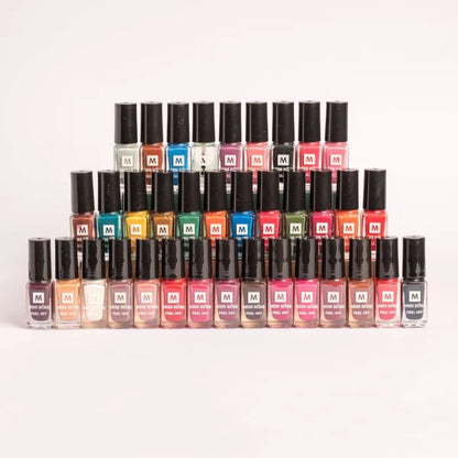 Pack Of 12 Peel Off Nail Paints / Nail Polish – Multicolor - Dafa Karo Dukan