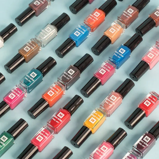Pack Of 12 Peel Off Nail Paints / Nail Polish – Multicolor - Dafa Karo Dukan
